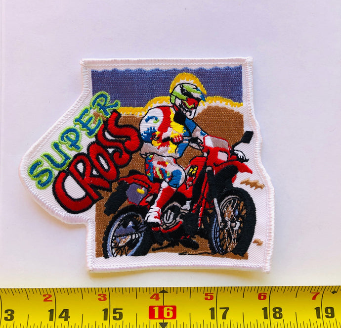 Vintage Super Cross Bike Racing Patch